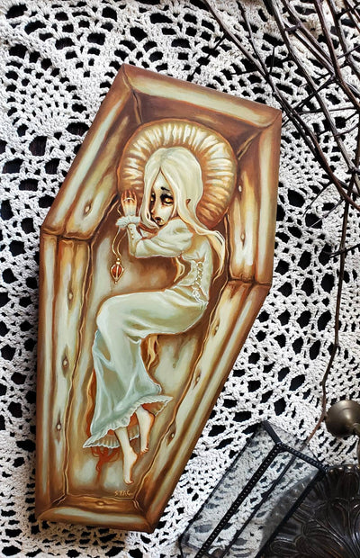 Original VAMPIRE Coffin painting -Sanguine