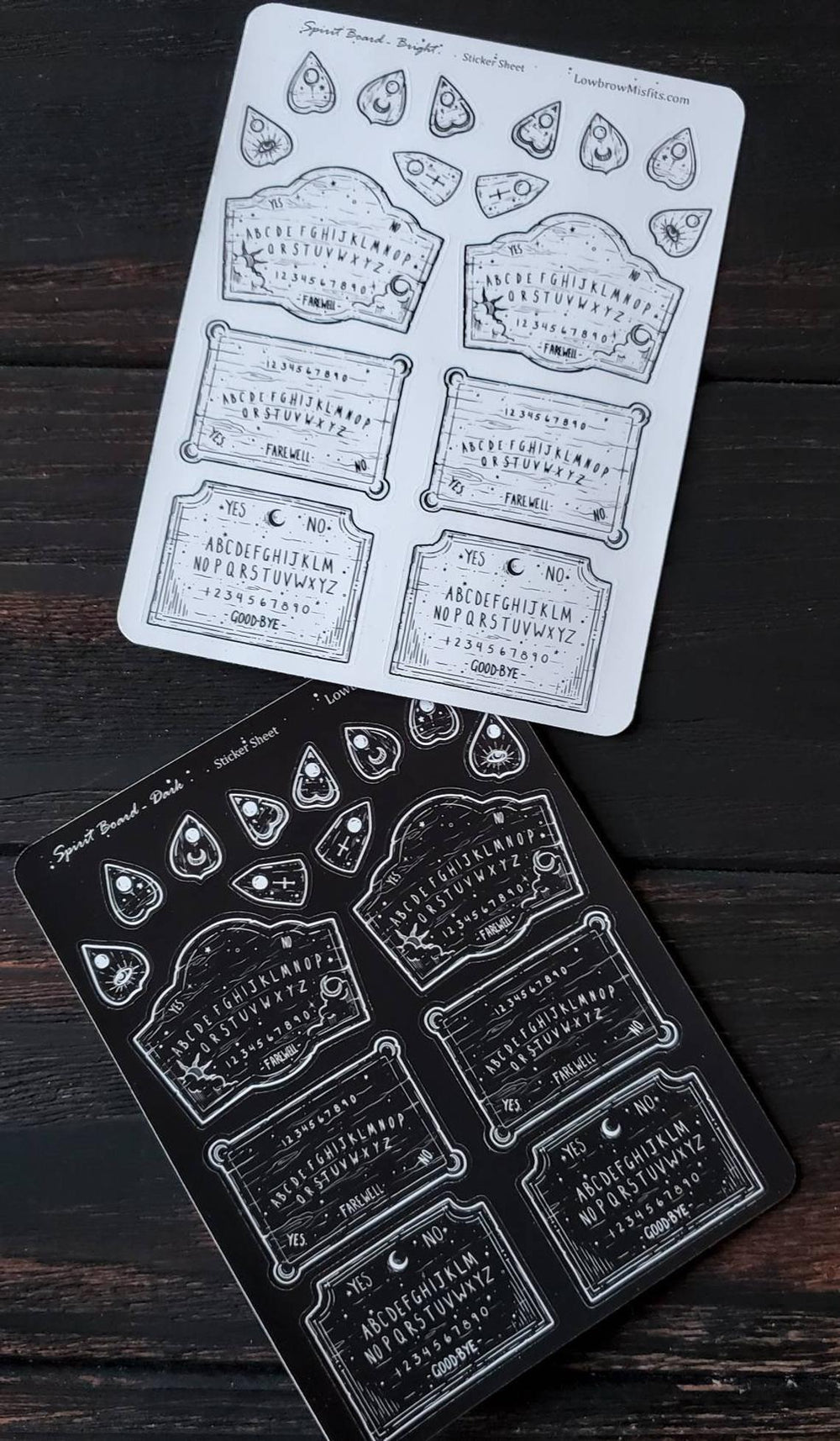 Ouija spirit board STICKER sheet set