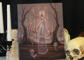 Spirits- Original lowbrow gothic ghost painting -Lowbrow misfits White Stag Art