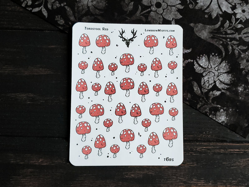 Red toadstool sticker sheet