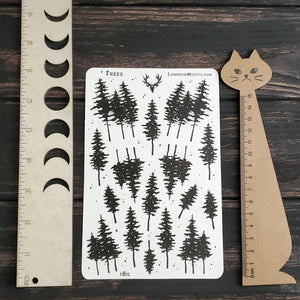 Tree Silhouette clear Sticker Sheets