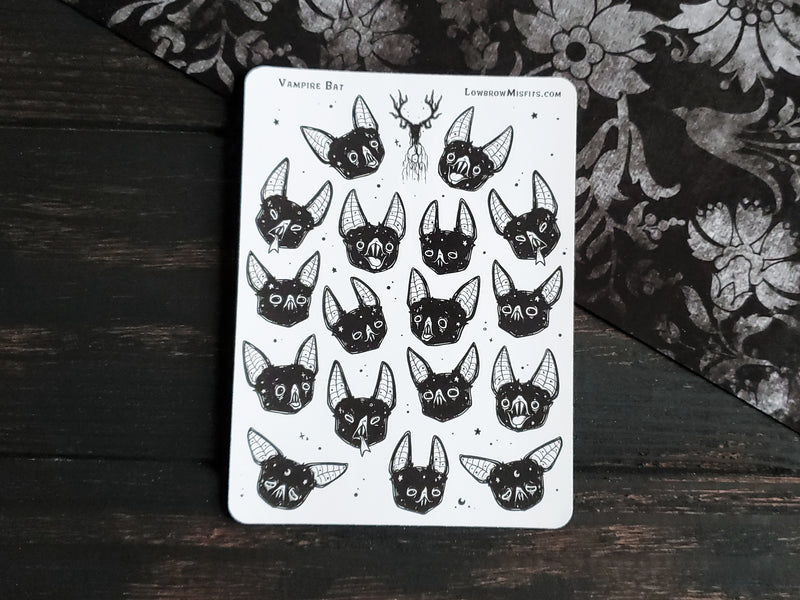 Vampire Bat Emoji- Sticker sheet