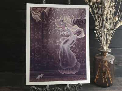 Wailing Halls lowbrow gothic ghost print