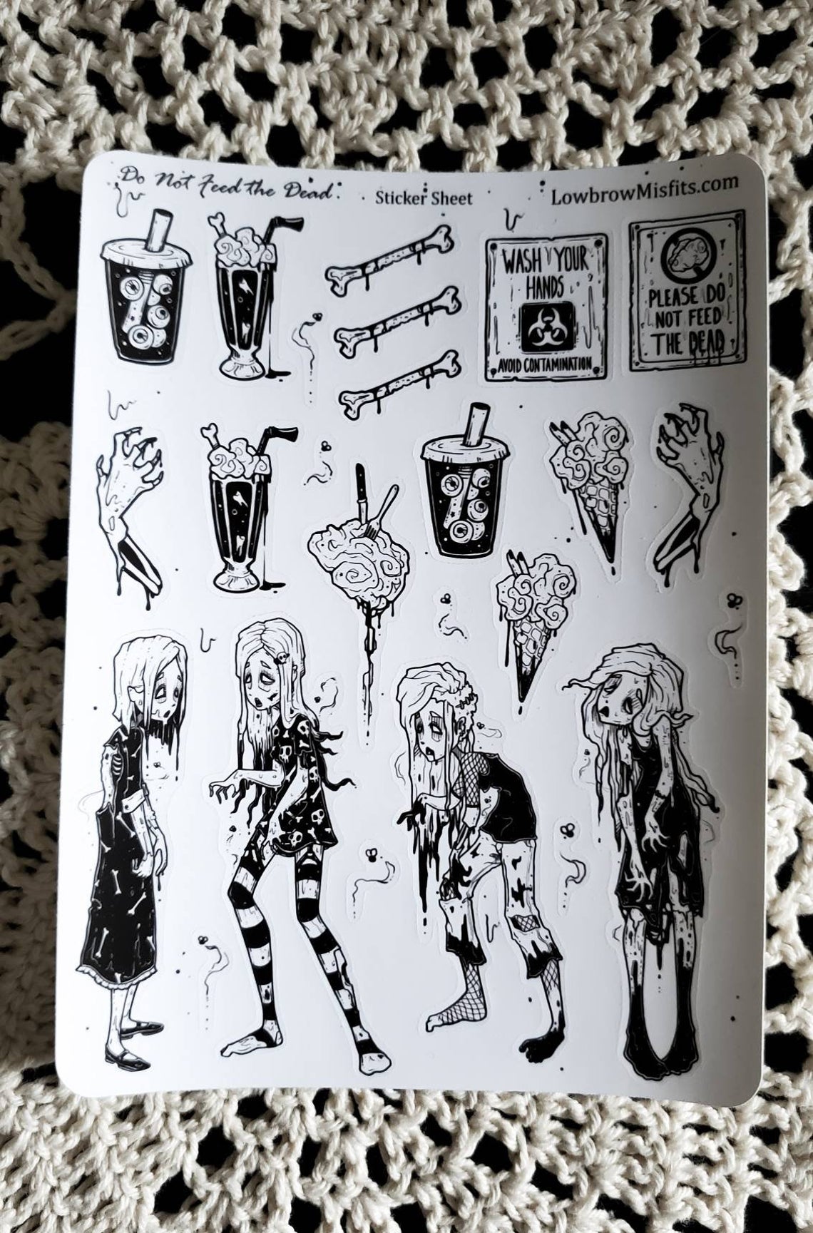 Zombie Girl STICKER sheet